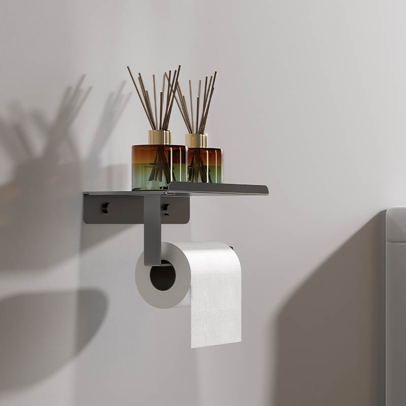 One-Handed Paper Towel Holder In Bathroom Hardware Gun Grey Color