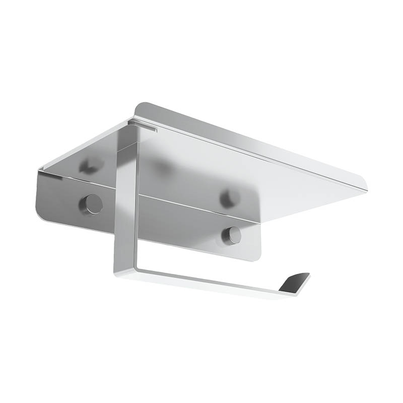 Chrome Color Toilet Tissue Holder With Shelf For Bathroom Kichen