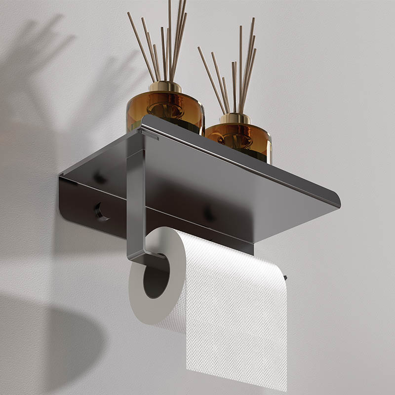 One-Handed Paper Towel Holder In Bathroom Hardware Gun Grey Color