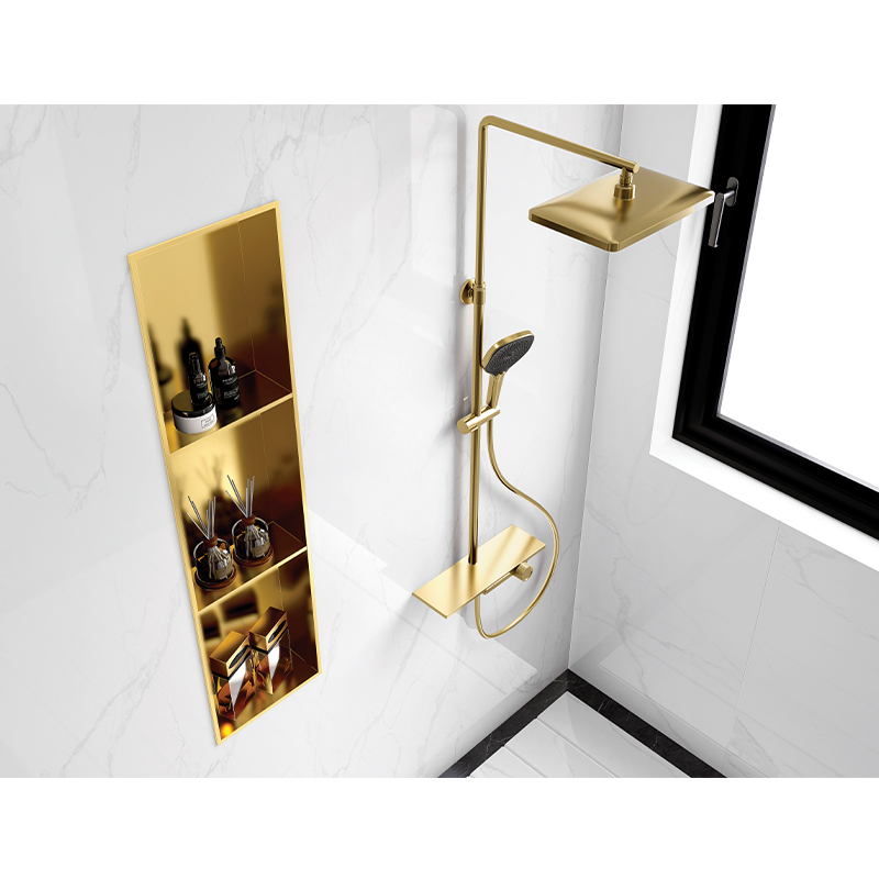 How can the colors of a stainless steel niche be coordinated to create a more aesthetically pleasing look when paired with tiles?