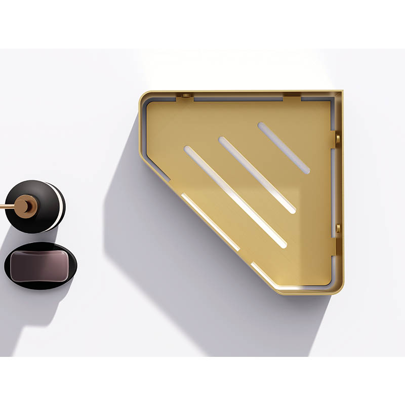 Freestanding Shower Corner Shelves Rust Proof Golden Color