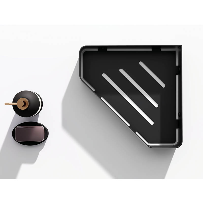 Corner Shower Shelf, Corner Shower Caddy, SUS304 Stainless Steel Shower Organizer Wall Mount Corner Shelf for Bathroom, Dorm and Kitchen, Matte Black