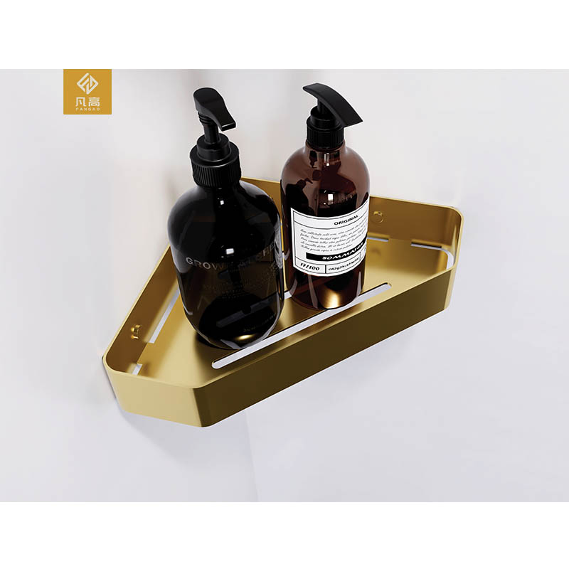 Freestanding Shower Corner Shelves Rust Proof Golden Color