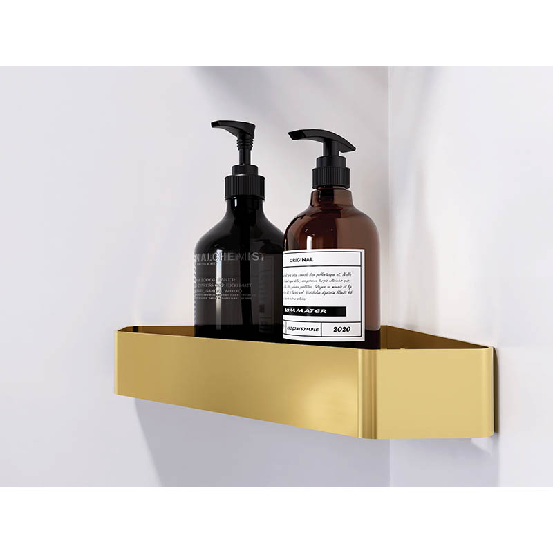 Freestanding Shower Corner Shelves Rust Proof Golden Color