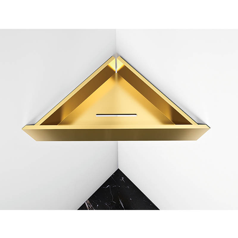 Aluminum Alloy Bath & Shower Corner Starge Shelf Golden Color