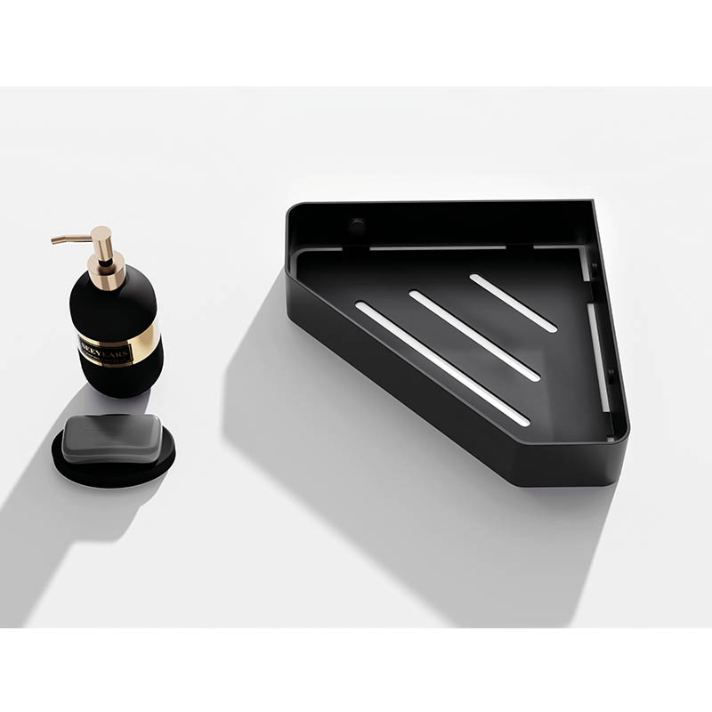 Corner Shower Shelf, Corner Shower Caddy, SUS304 Stainless Steel Shower Organizer Wall Mount Corner Shelf for Bathroom, Dorm and Kitchen, Matte Black