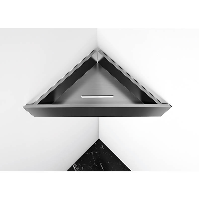 Stainljess-Steel Bath & Shower Corner Starage Rack Gun Grey