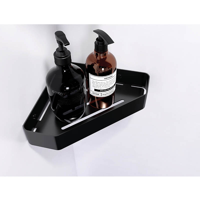 Corner Shower Shelf, Corner Shower Caddy, SUS304 Stainless Steel Shower Organizer Wall Mount Corner Shelf for Bathroom, Dorm and Kitchen, Matte Black