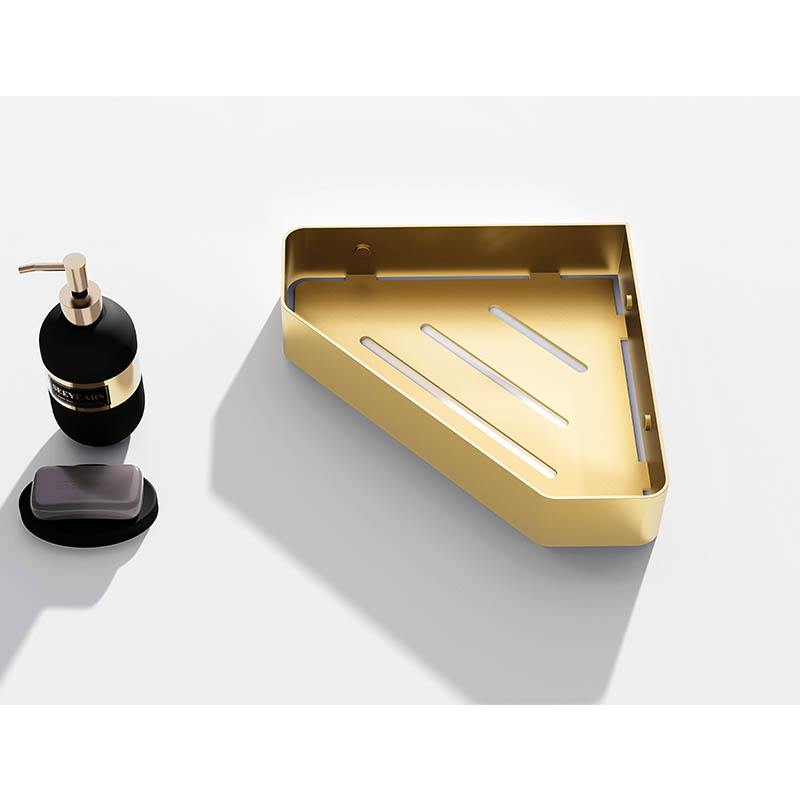 Freestanding Shower Corner Shelves Rust Proof Golden Color