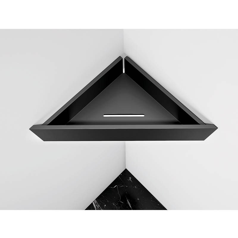 Small Bath & Shower Corner Shelf Wall Matte Black