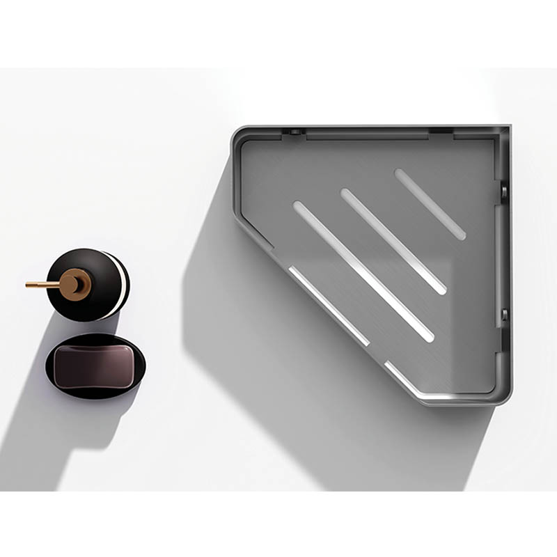 Stailess-Steel Kichen & Shower Corner Commodity Shelf Gun Grey