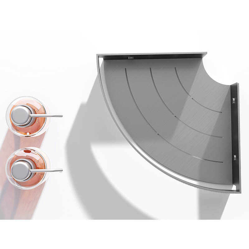 Bathroom Corner Shelf Sus 304 Stainless Steel Wall Mounted Shower Gun Grey Color