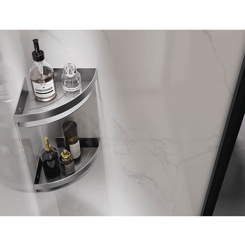 Bathroom Corner Shelf Sus 304 Stainless Steel Wall Mounted Shower Gun Grey Color