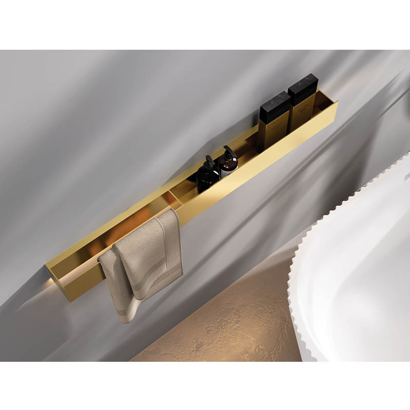 With LED Light Wall mounted Organization Storage Shelf with Towel Rack for Bath & Kitchen