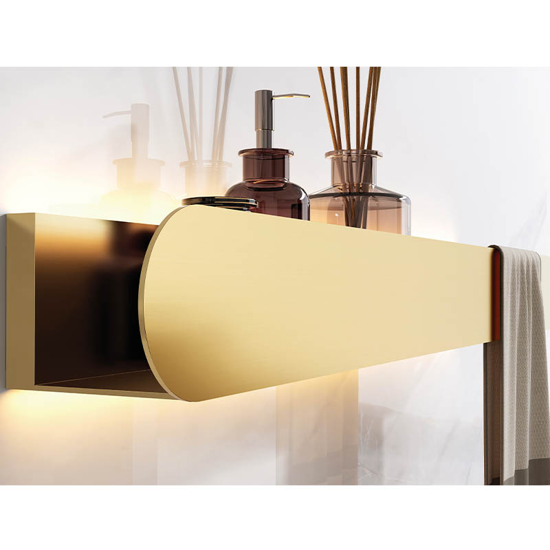 Wall Mounted Bath Kitchen Accessories Storage Shelf With LED Lights