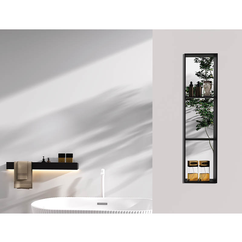 With LED Light Wall mounted Organization Storage Shelf with Towel Rack for Bath & Kitchen