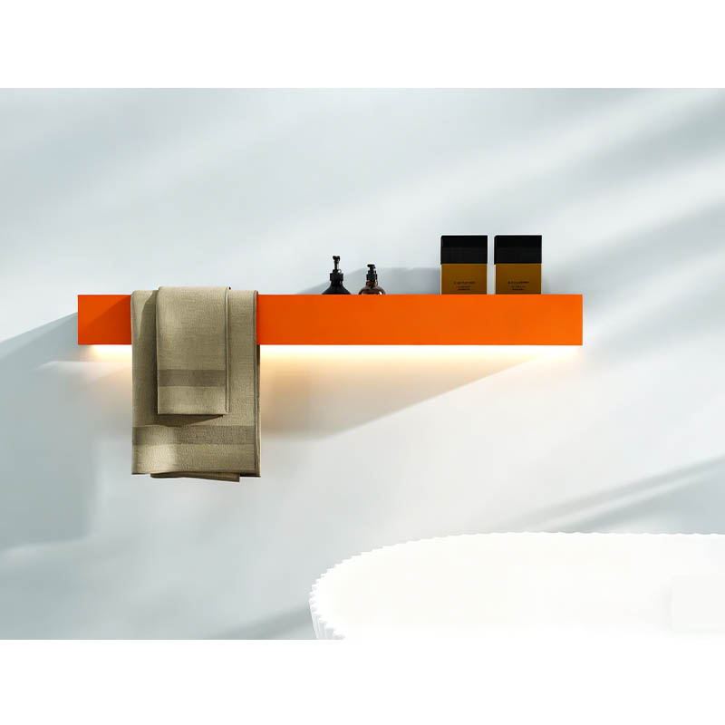 With LED Light Wall mounted Organization Storage Shelf with Towel Rack for Bath & Kitchen