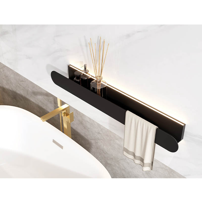 Wall Mounted Bath Kitchen Accessories Storage Shelf With LED Lights