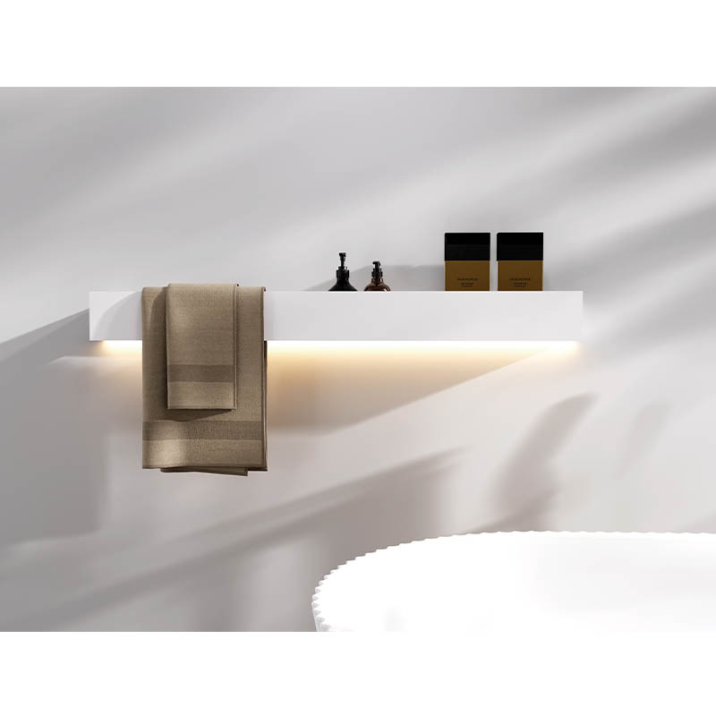 With LED Light Wall mounted Organization Storage Shelf with Towel Rack for Bath & Kitchen