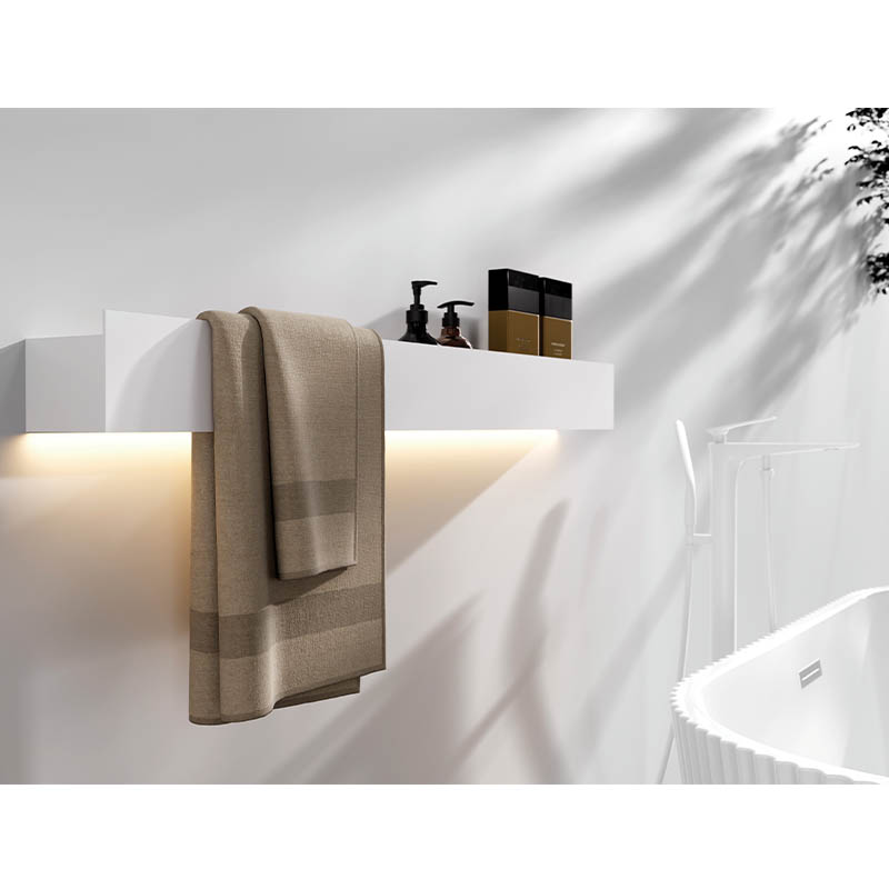 With LED Light Wall mounted Organization Storage Shelf with Towel Rack for Bath & Kitchen