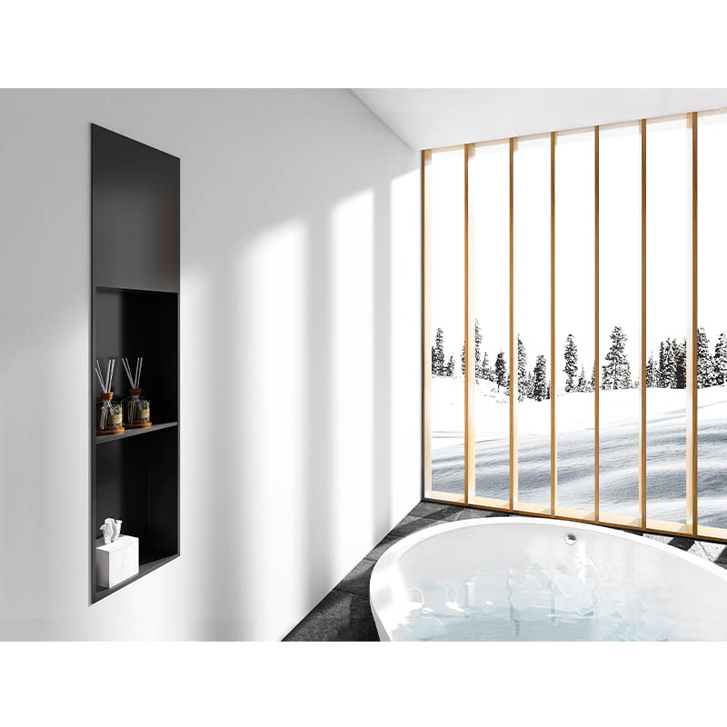 Freedom space double stainless steel recessed shower niche with doulbe vertical shelves