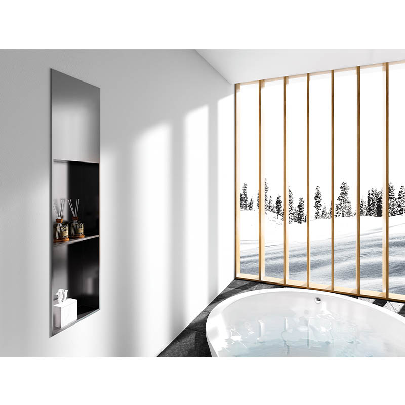 Freedom space double stainless steel recessed shower niche with doulbe vertical shelves