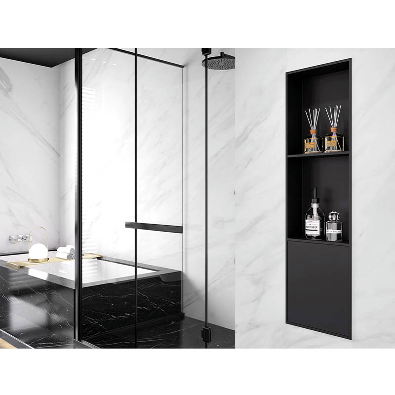 Stainless Steel Recessed Shower Niche with Vertical Double Shelf