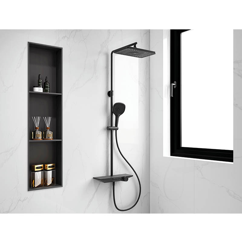 Stainless Steel Recessed Shower Niche with Vertical Three-ply Shelf 