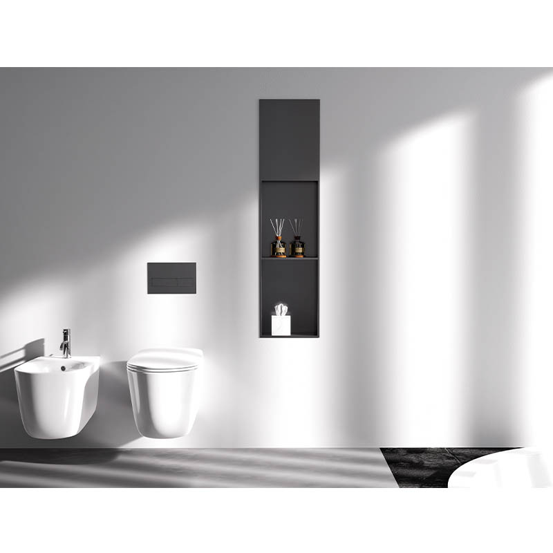 Freedom space double stainless steel recessed shower niche with doulbe vertical shelves