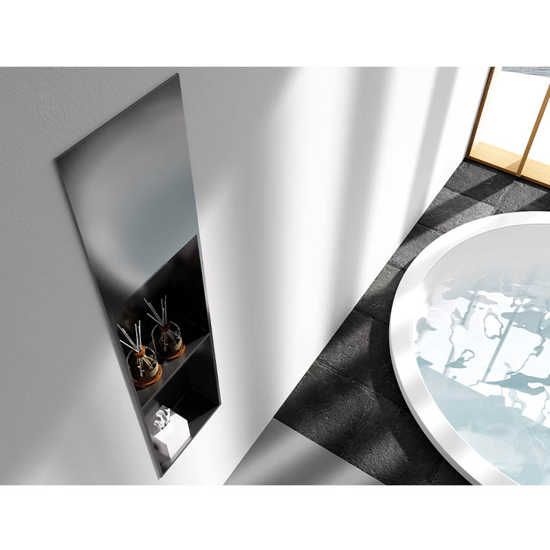 Freedom space double stainless steel recessed shower niche with doulbe vertical shelves